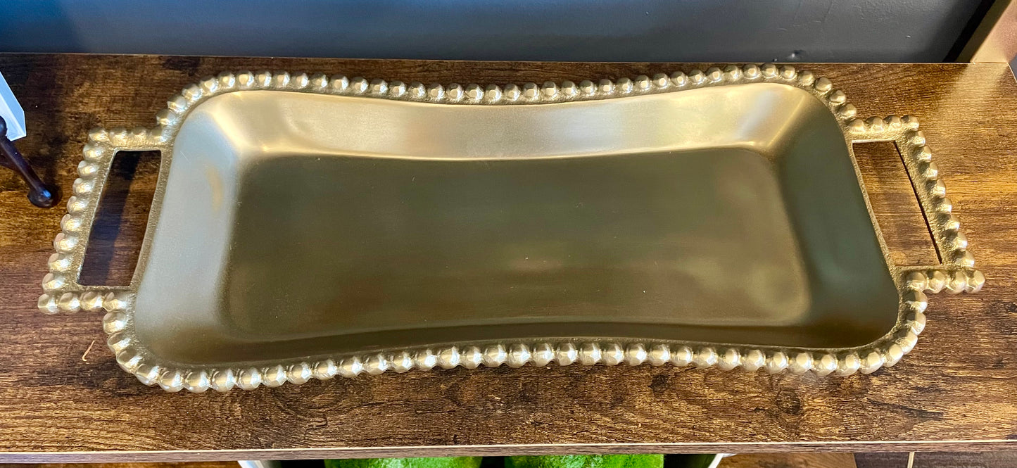 Gold Beaded Tray