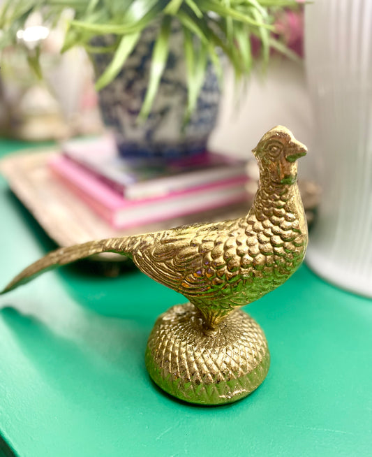 Gold Peacock Figurine