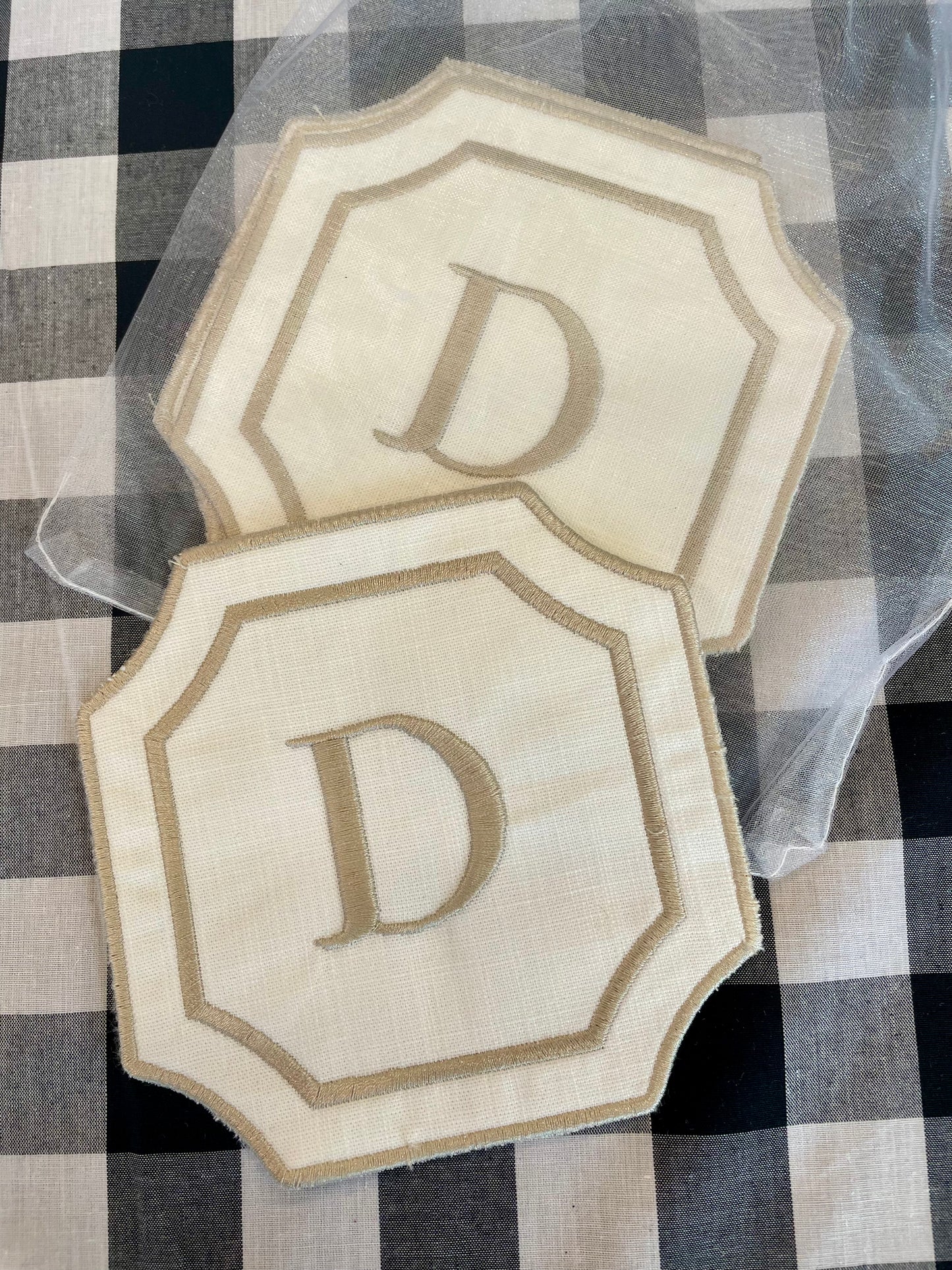 Delaney Initial cocktail napkin set